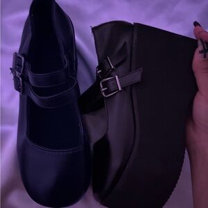 Black Platform Mary Jane Shoes